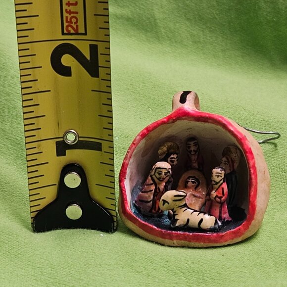 Mini Nativity Manger Scene Clay Hand-Painted Peru Folk Art Ornament - Picture 7 of 8